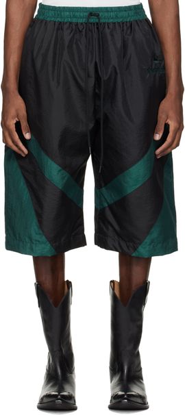 VAQUERA VAQUERA Black & Green Windbreaker Shorts