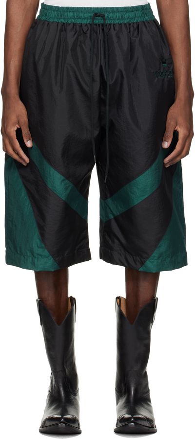 VAQUERA VAQUERA Black & Green Windbreaker Shorts