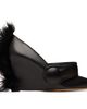 VAQUERA VAQUERA Black Leather Shearling Heels - 1