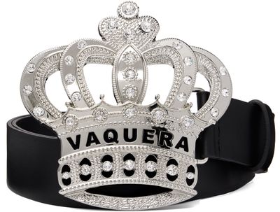 VAQUERA VAQUERA Black Swarovski Crystal Crown Belt