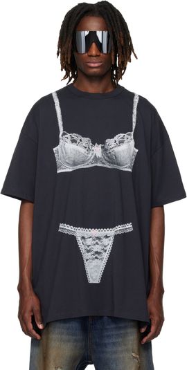 VAQUERA VAQUERA Black Trompe l'Oeil Tall T-shirt