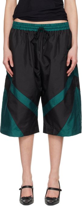 VAQUERA VAQUERA Green & Black Windbreaker Shorts