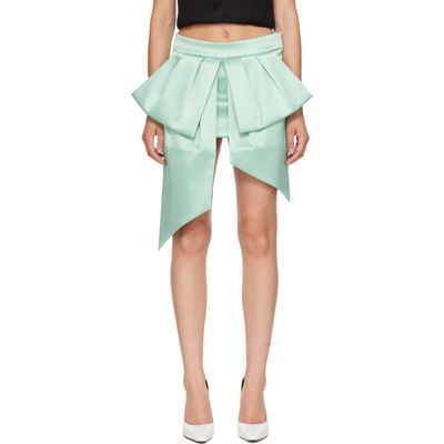 VAQUERA VAQUERA Green Satin Bow Miniskirt