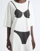 Vaquera Vaquera Oversize Trompe l'Oeil Lingerie Tall Graphic T-Shirt - 4