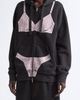 Vaquera Vaquera Oversize Trompe l'Oeil Lingerie Zip Graphic Hoodie - 1