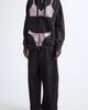Vaquera Vaquera Oversize Trompe l'Oeil Lingerie Zip Graphic Hoodie - 2