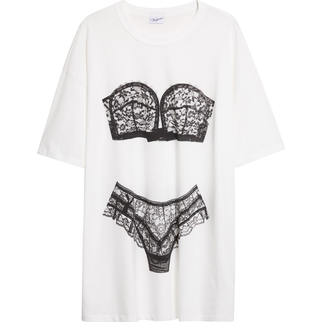 Vaquera Vaquera Trompe l'Oeil Lingerie Oversize T-Shirt