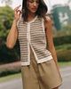 Varley Aura 100% Cotton Knit Button-Front Vest Top - 1