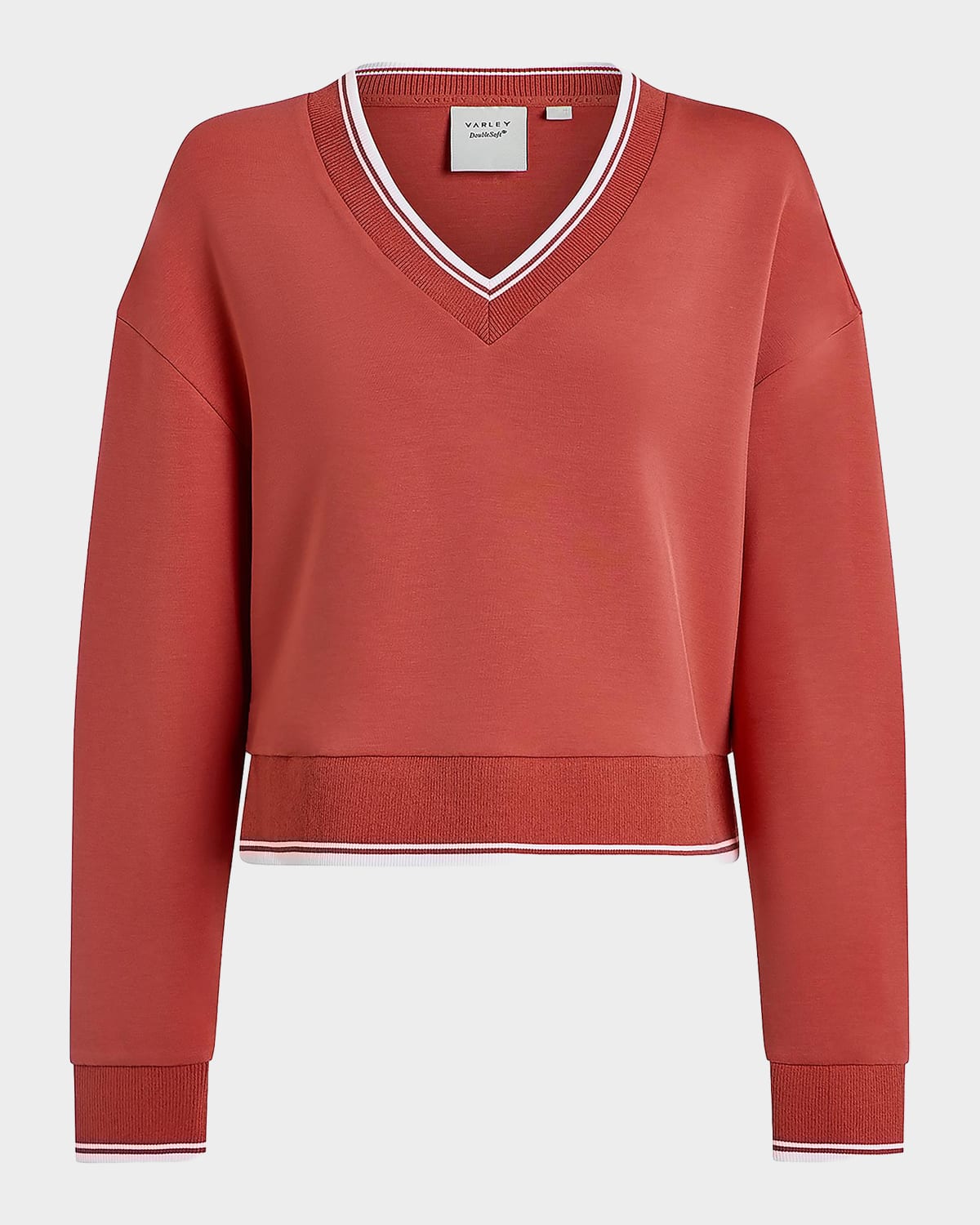 Varley Blithe DoubleSoft Striped-Trim Sweatshirt