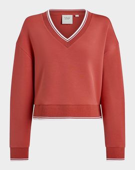 Varley Blithe DoubleSoft Striped-Trim Sweatshirt