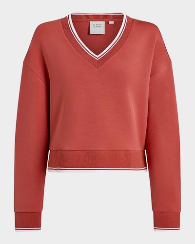 Varley Blithe DoubleSoft Striped-Trim Sweatshirt