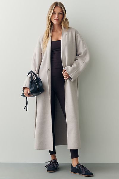 Varley Felice Wool Blend Belted Coat Jacket