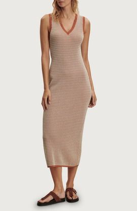 Varley Varley Albane Knit Cotton Midi Dress