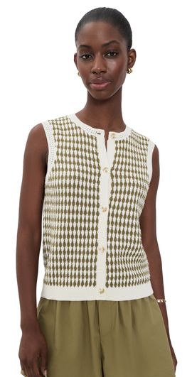 Varley Varley Aura Knit Top Egret/Golden Olive