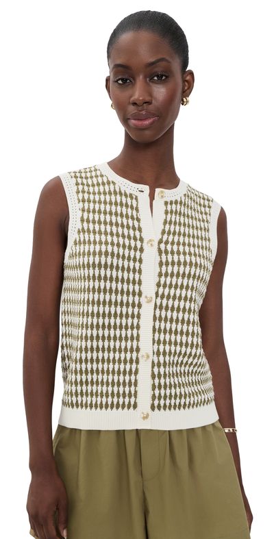Varley Varley Aura Knit Top Egret/Golden Olive