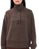 Varley Varley Bronya Button Placket Sweatshirt coffee bean marl - 1