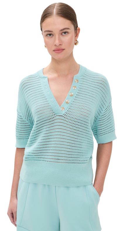 Varley Varley Callie Knit Top Porcelain Blue