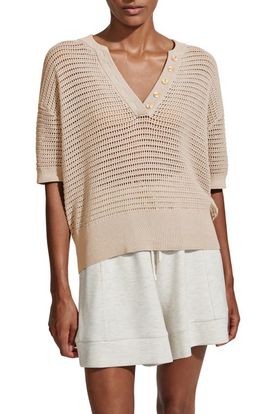 Varley Varley Callie Sheer Knit Cotton Top