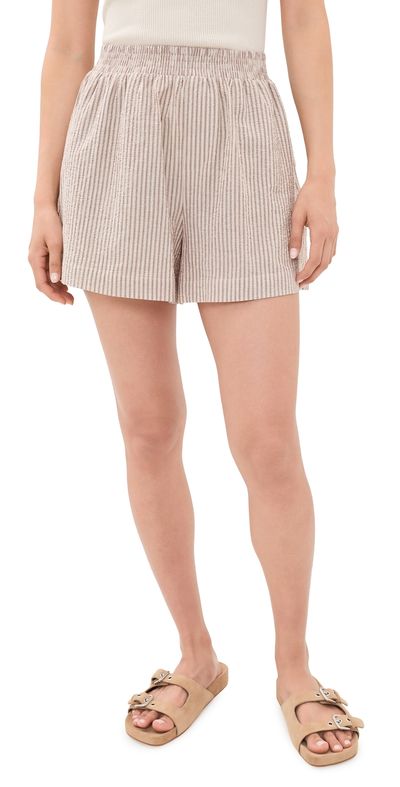 Varley Varley Darina Shorts 4 Birch Taupe Stripe