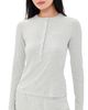 Varley Varley Kesia Long Sleeve Henley Top Light Grey Marl - 1