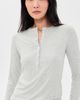 Varley Varley Kesia Long Sleeve Henley Top Light Grey Marl - 2