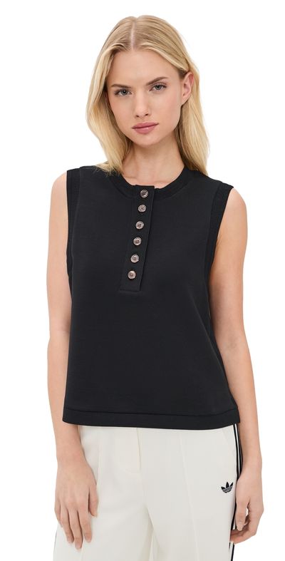 Varley Varley Marla Button Placket Tank Black