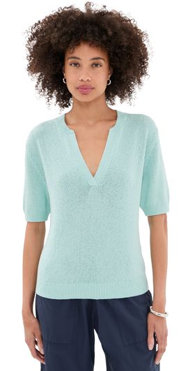 Varley Varley Palmer Knit Top Chalk Blue