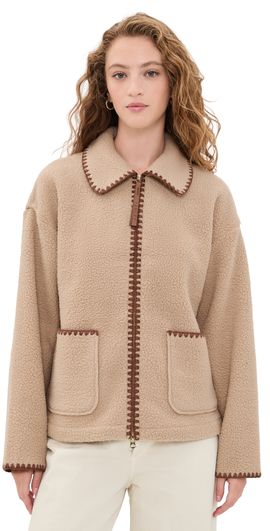 Varley Varley Ruiko Zip Through Fleece Jacket Light Taupe