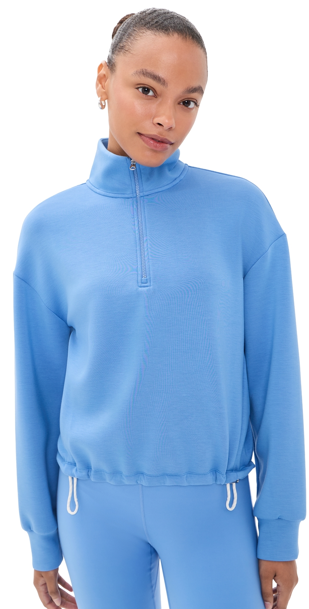 Varley - Sian Cropped Half Zip Sweatshirt Marina