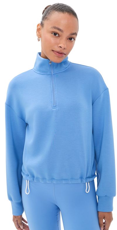 Varley Varley Sian Cropped Half Zip Sweatshirt Marina