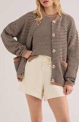 Varley Varley Tidewell Cotton Jacquard Cardigan