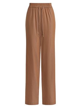 Varley Women's Rowan Striped Cotton High-Rise Straight-Leg Pants