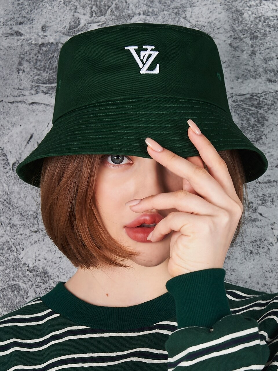 VARZAR 3D Monogram Bucket Hat_Green