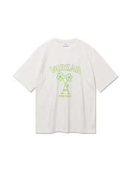 VARZAR Beach Graphic Regular Fit Short-Sleeve T-Shirt [Cream]