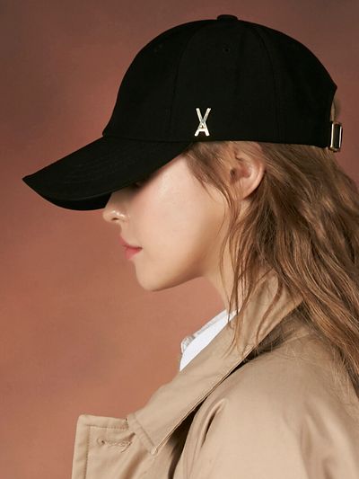 VARZAR Gold Stud Overfit Ball Cap_Black