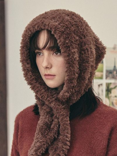 VARZAR Luxurious Regular Fit Fur Bandana [Brown]