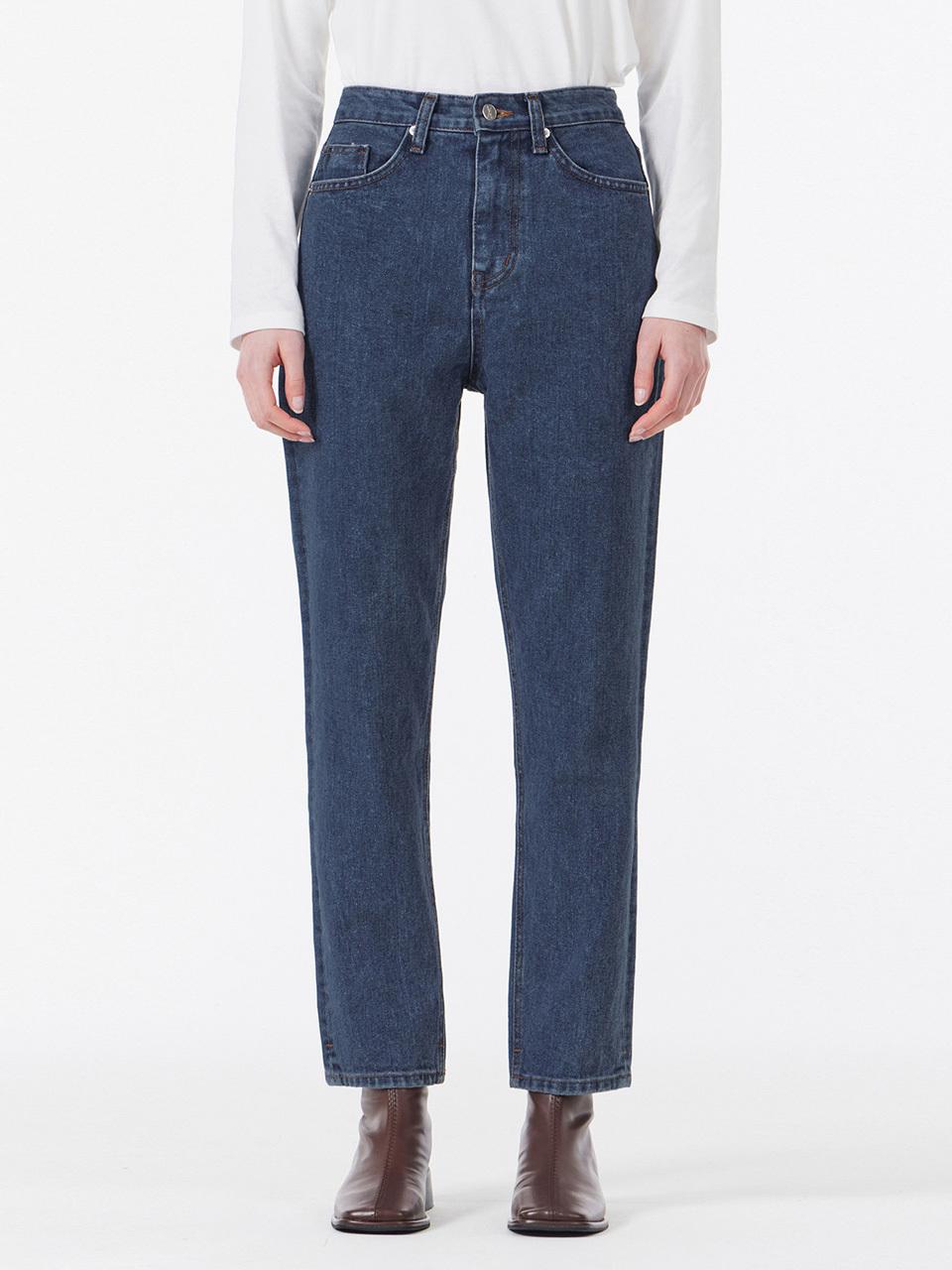 VARZAR Signature Studded Tapered Crop-Fit Denim Pants [Indigo]