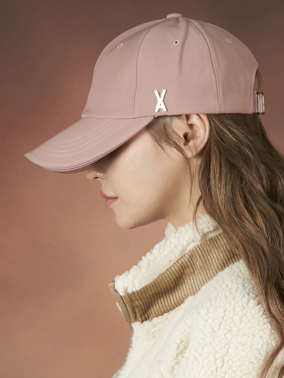 VARZAR Silver Stud Overfit Ball Cap_Pink