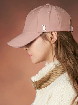 VARZAR Silver Stud Overfit Ball Cap_Pink