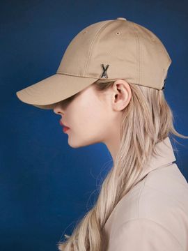 VARZAR Stud Logo Overfit Ball Cap_Beige