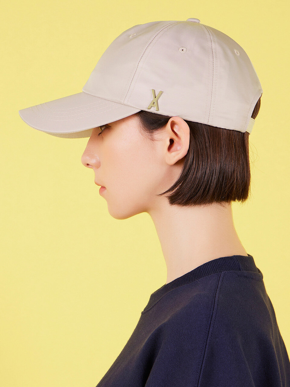 VARZAR Stud Logo Overfit Polyester Ball Cap_Baby Pink