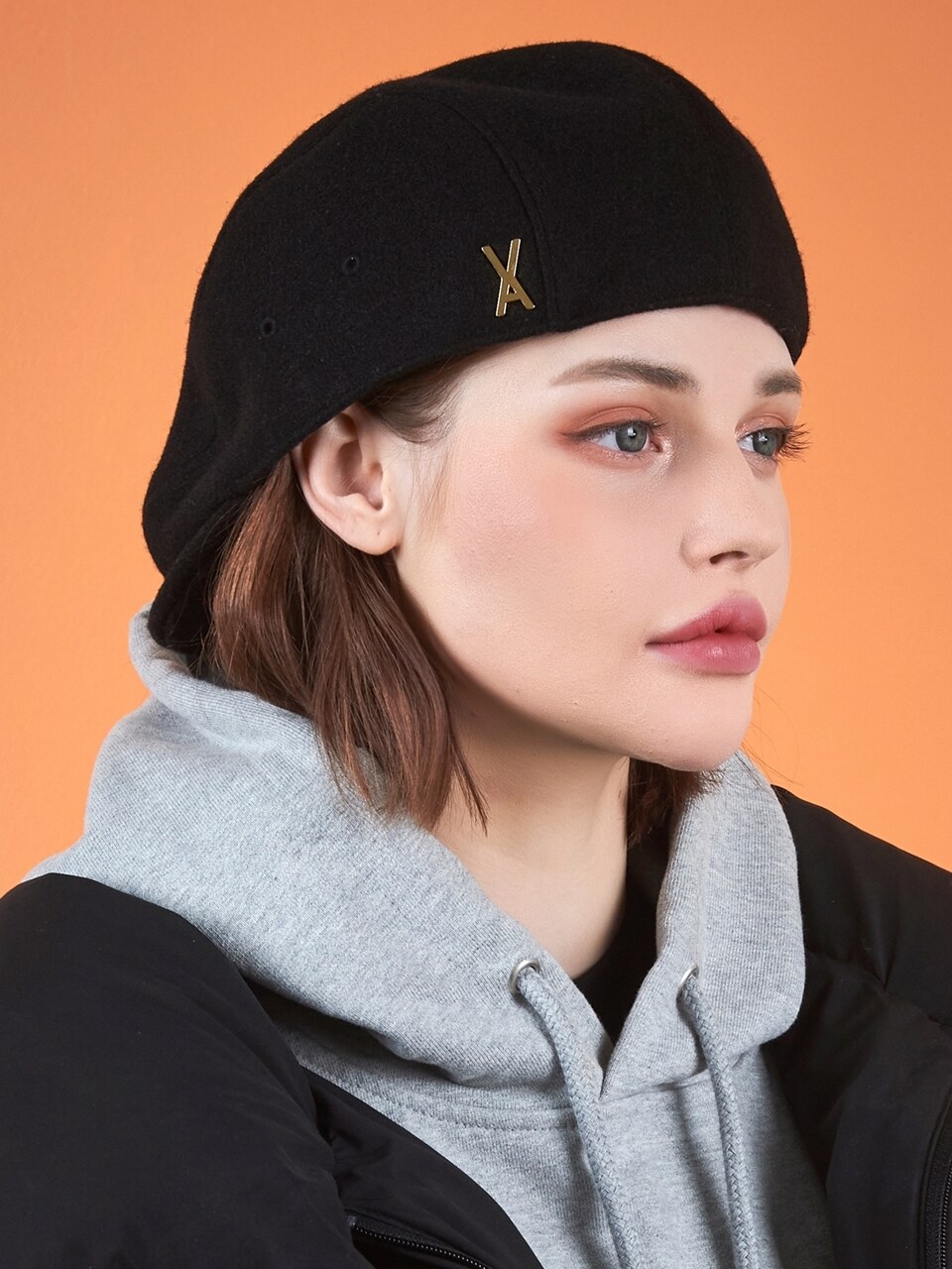 VARZAR Stud Retro Wool Beret_Black
