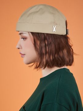 VARZAR Twill Metal Buckle Watch Cap_Beige