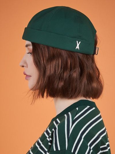 VARZAR Twill Metal Buckle Watch Cap_Green