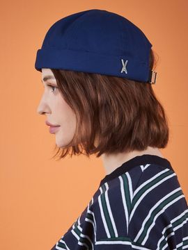 VARZAR Twill Metal Buckle Watch Cap_Navy