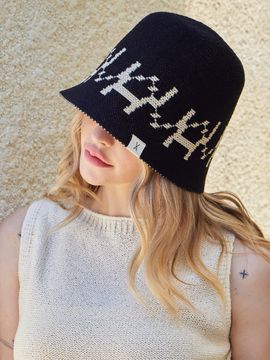 VARZAR VA Digital Logo Jacquard Summer Bucket Hat_Black