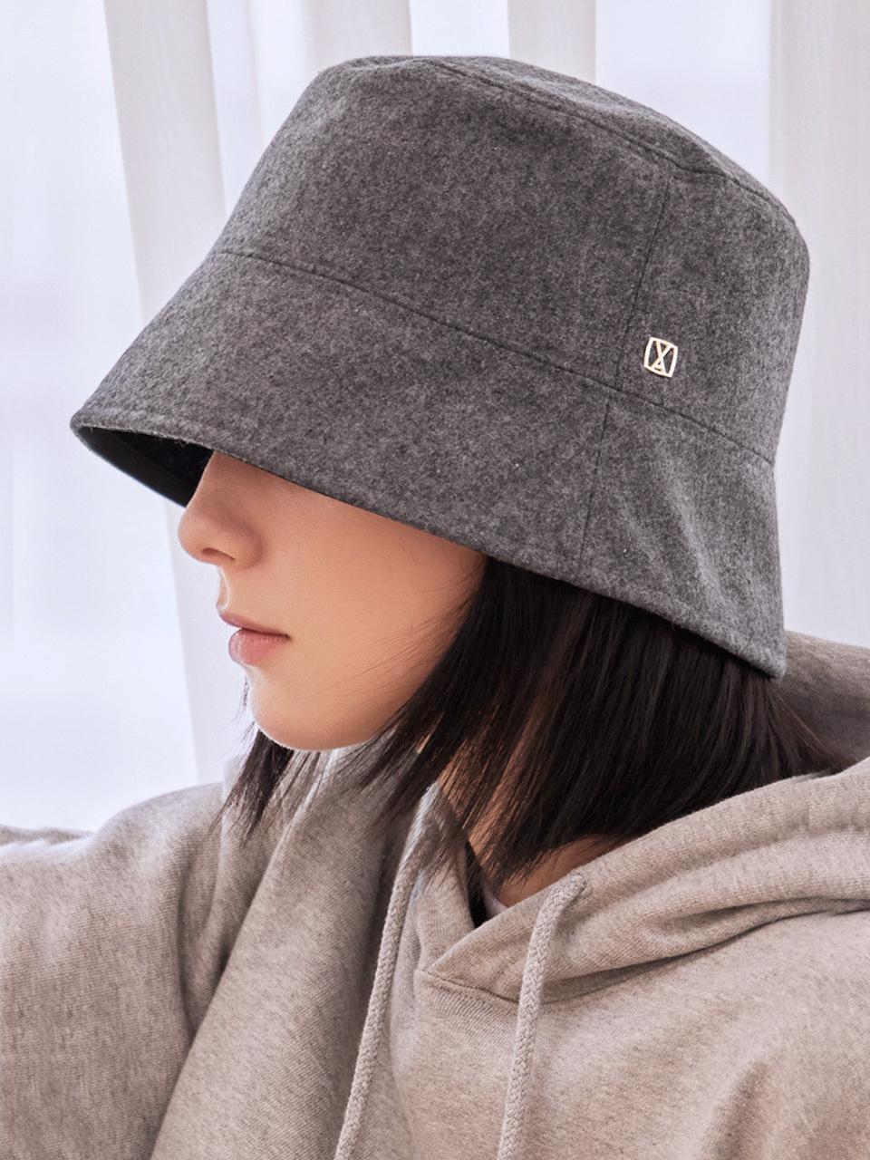 VARZAR VA Square Drop Over Fit Bucket Hat_Charcoal