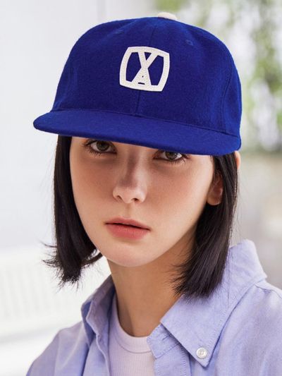 VARZAR VA Square Wool Adjustable Baseball Cap [Ultramarine]