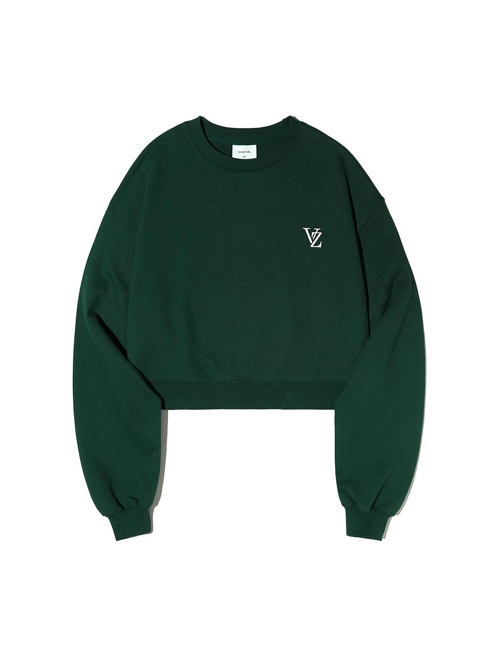 VARZAR VZ Print Cropped Cotton Sweatshirt [Green]