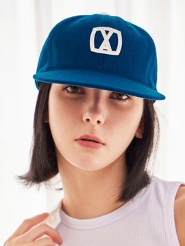 VARZAR Wool Premium Felt VA Square Appliqu Baseball Cap [Navy]